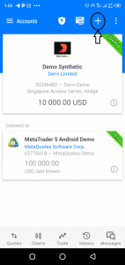 adding new account to MT5