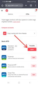 taping on open button