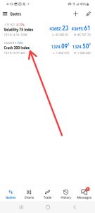 crash 300 added on MT5 quotes tab