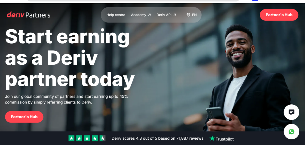 Deriv Affiliate Program Sign Up