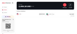 Deriv partner wallet page
