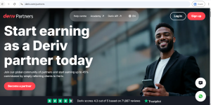 Deriv affiliate homepage