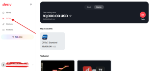 Deriv account CFD account page