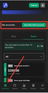 Weltrade account Dashboard